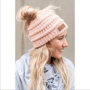 Pink Confetti Ponytail Hat Winter Hat.  So dang cute, Last One!!